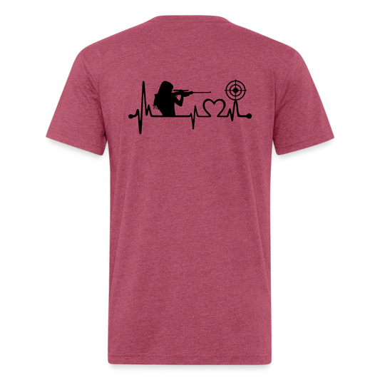 girl heart Fitted Cotton/Poly T-Shirt by Next Level - heather burgundy