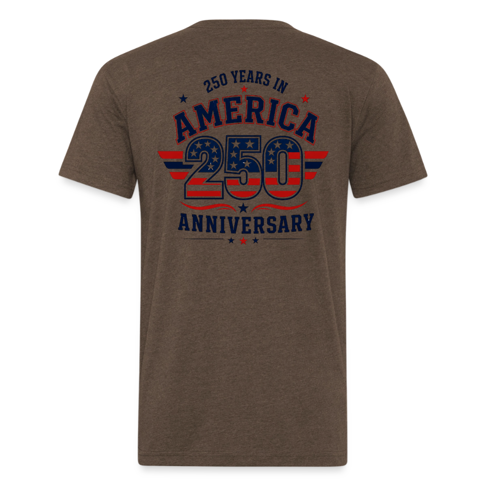 250 Year America  2A Threads Fitted Cotton/Poly T-Shirt by Next Level - heather espresso