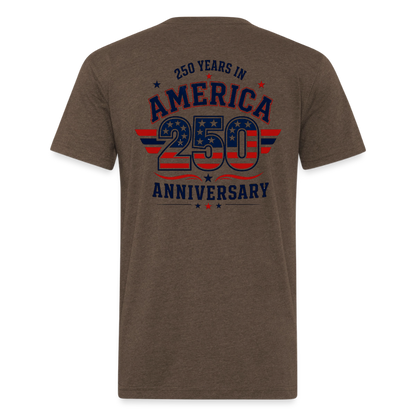 250 Year America  2A Threads Fitted Cotton/Poly T-Shirt by Next Level - heather espresso