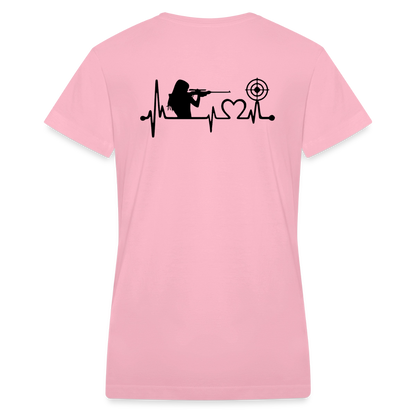 Lady Sniper Women's V-Neck T-Shirt - pink