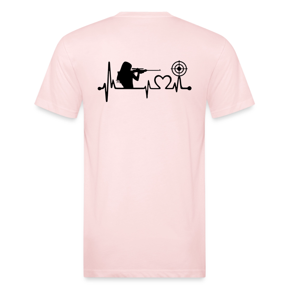 girl heart Fitted Cotton/Poly T-Shirt by Next Level - blush pink 