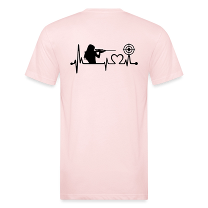 girl heart Fitted Cotton/Poly T-Shirt by Next Level - blush pink 