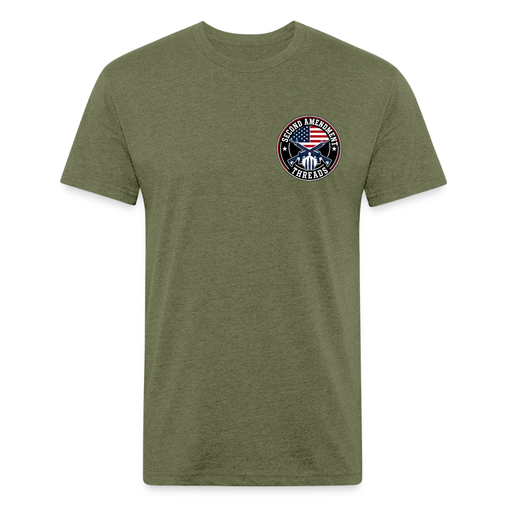 250 Year America Metalic Fitted Cotton/Poly T-Shirt by Next Level - heather military green