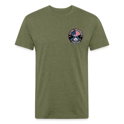 250 Year America Metalic Fitted Cotton/Poly T-Shirt by Next Level - heather military green