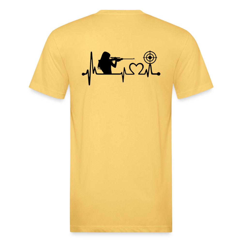 girl heart Fitted Cotton/Poly T-Shirt by Next Level - pastel yellow