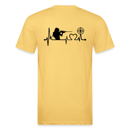girl heart Fitted Cotton/Poly T-Shirt by Next Level - pastel yellow
