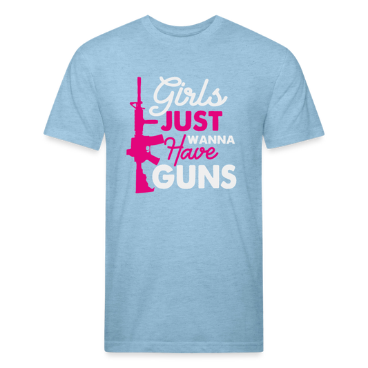 Girls just wanna have gunsFitted Cotton/Poly T-Shirt by Next Level - heather blue