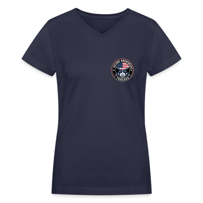 Lady Sniper Women's V-Neck T-Shirt - navy