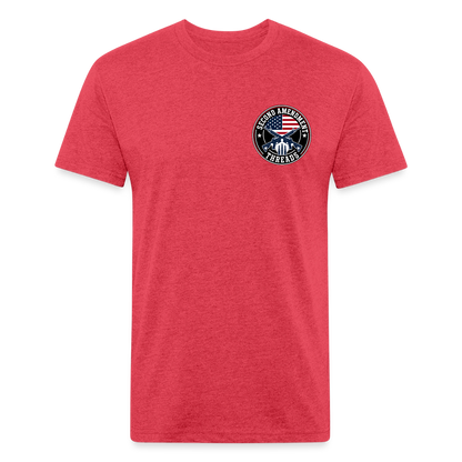 250 Year America Metalic Fitted Cotton/Poly T-Shirt by Next Level - heather red
