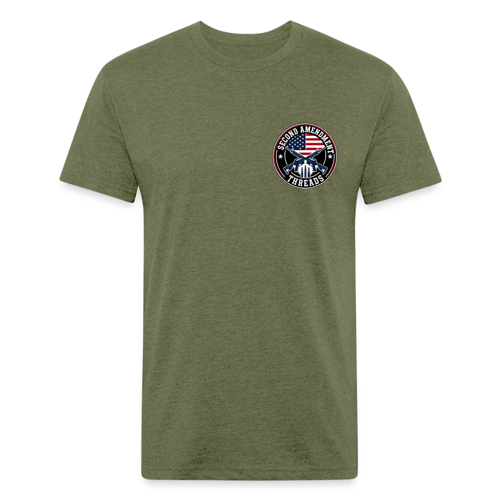girl heart Fitted Cotton/Poly T-Shirt by Next Level - heather military green