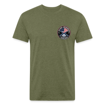 girl heart Fitted Cotton/Poly T-Shirt by Next Level - heather military green