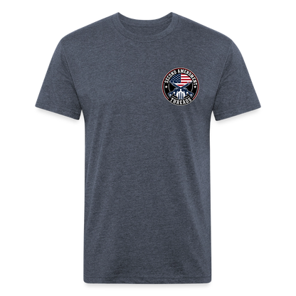 250 Year America Metalic Fitted Cotton/Poly T-Shirt by Next Level - heather navy