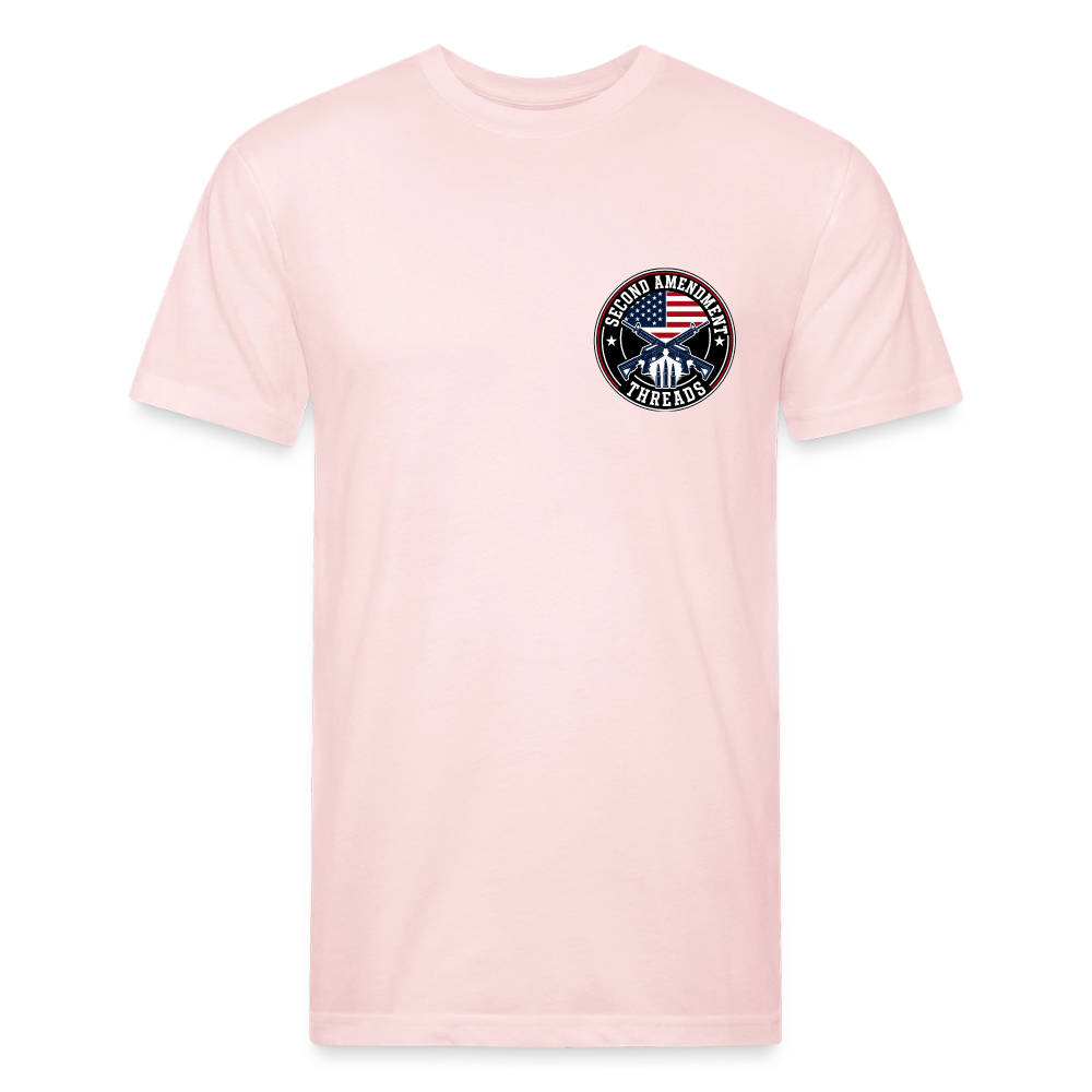 girl heart Fitted Cotton/Poly T-Shirt by Next Level - blush pink 