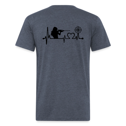 girl heart Fitted Cotton/Poly T-Shirt by Next Level - heather navy