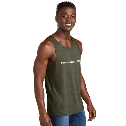 2A Threads Unisex Tri-Blend Organic Tank - heather olive