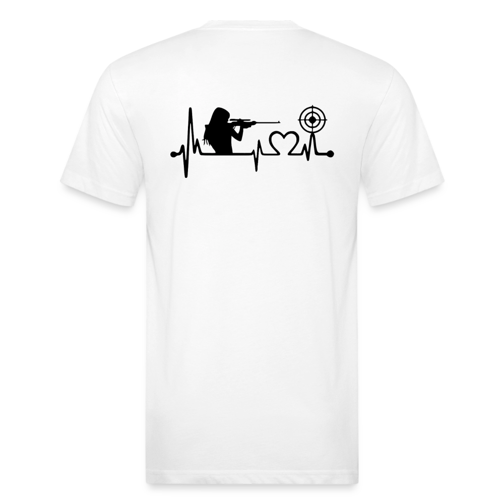 girl heart Fitted Cotton/Poly T-Shirt by Next Level - white
