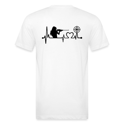 girl heart Fitted Cotton/Poly T-Shirt by Next Level - white
