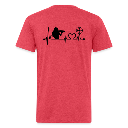 girl heart Fitted Cotton/Poly T-Shirt by Next Level - heather red