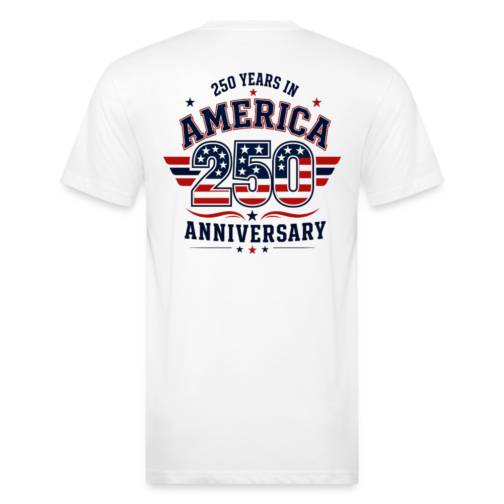 250 Year America  2A Threads Fitted Cotton/Poly T-Shirt by Next Level - white