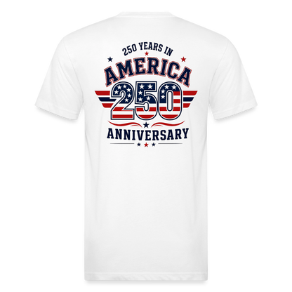 250 Year America  2A Threads Fitted Cotton/Poly T-Shirt by Next Level - white