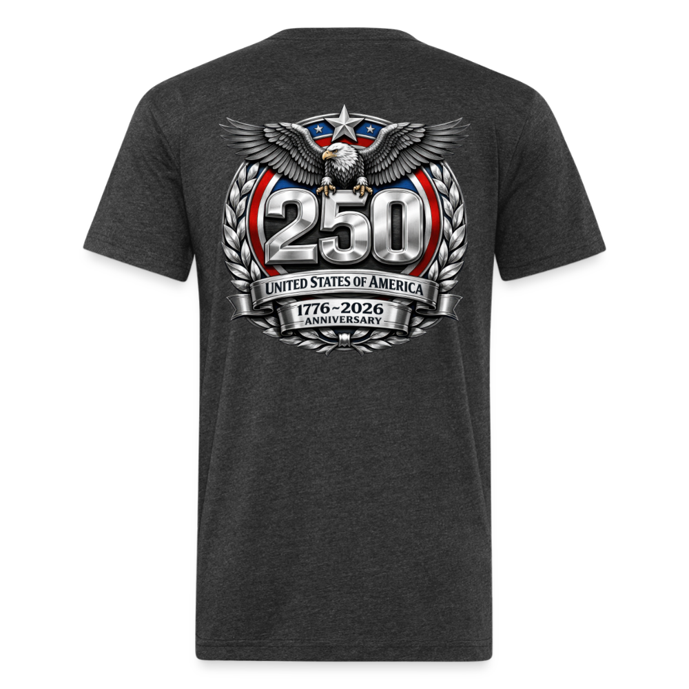250 Year America Metalic Fitted Cotton/Poly T-Shirt by Next Level - heather black