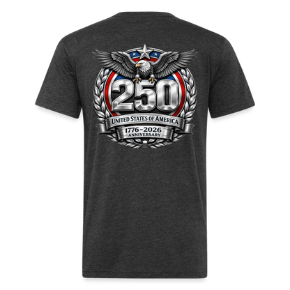 250 Year America Metalic Fitted Cotton/Poly T-Shirt by Next Level - heather black