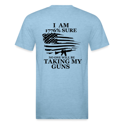 i am Fitted Cotton/Poly T-Shirt by Next Level - heather blue