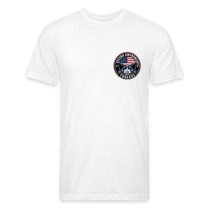 Fitted Cotton/Poly T-Shirt by Next Level guns beer - white