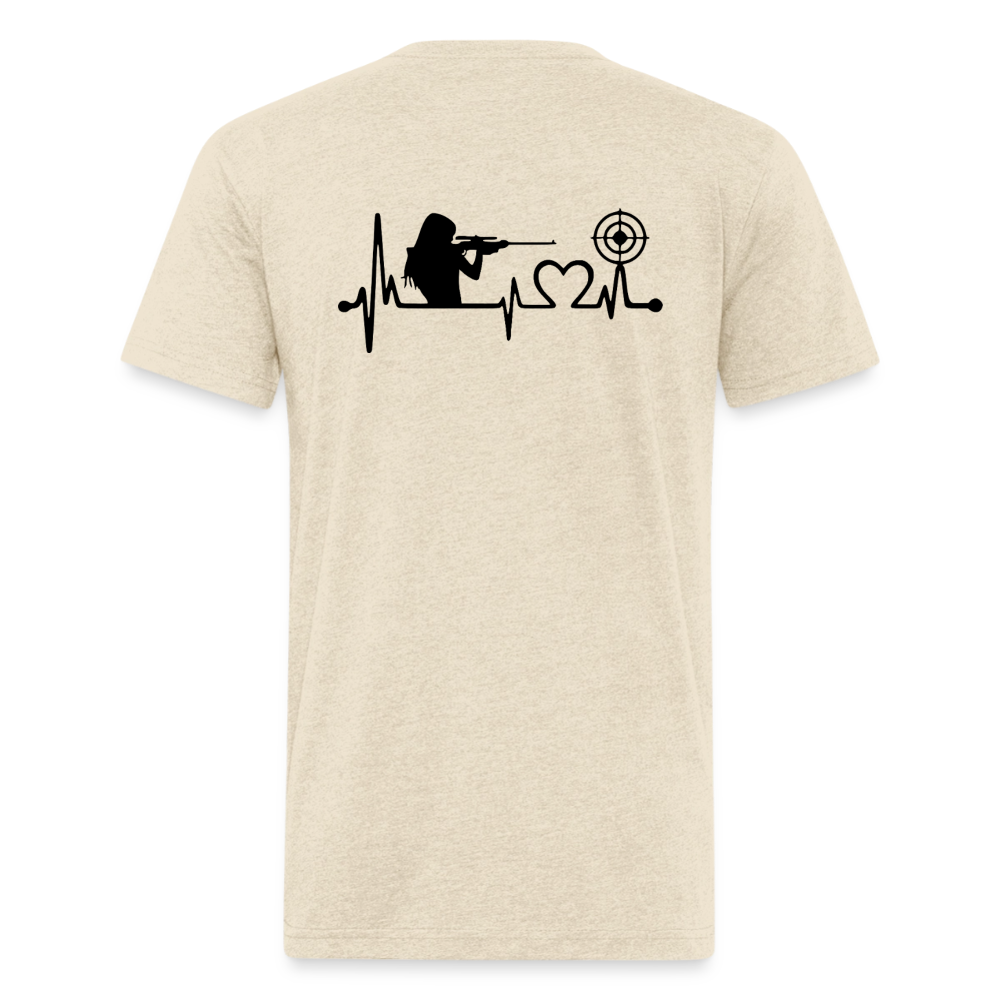 girl heart Fitted Cotton/Poly T-Shirt by Next Level - heather cream