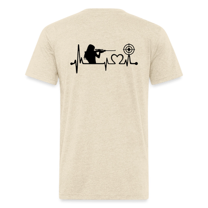 girl heart Fitted Cotton/Poly T-Shirt by Next Level - heather cream