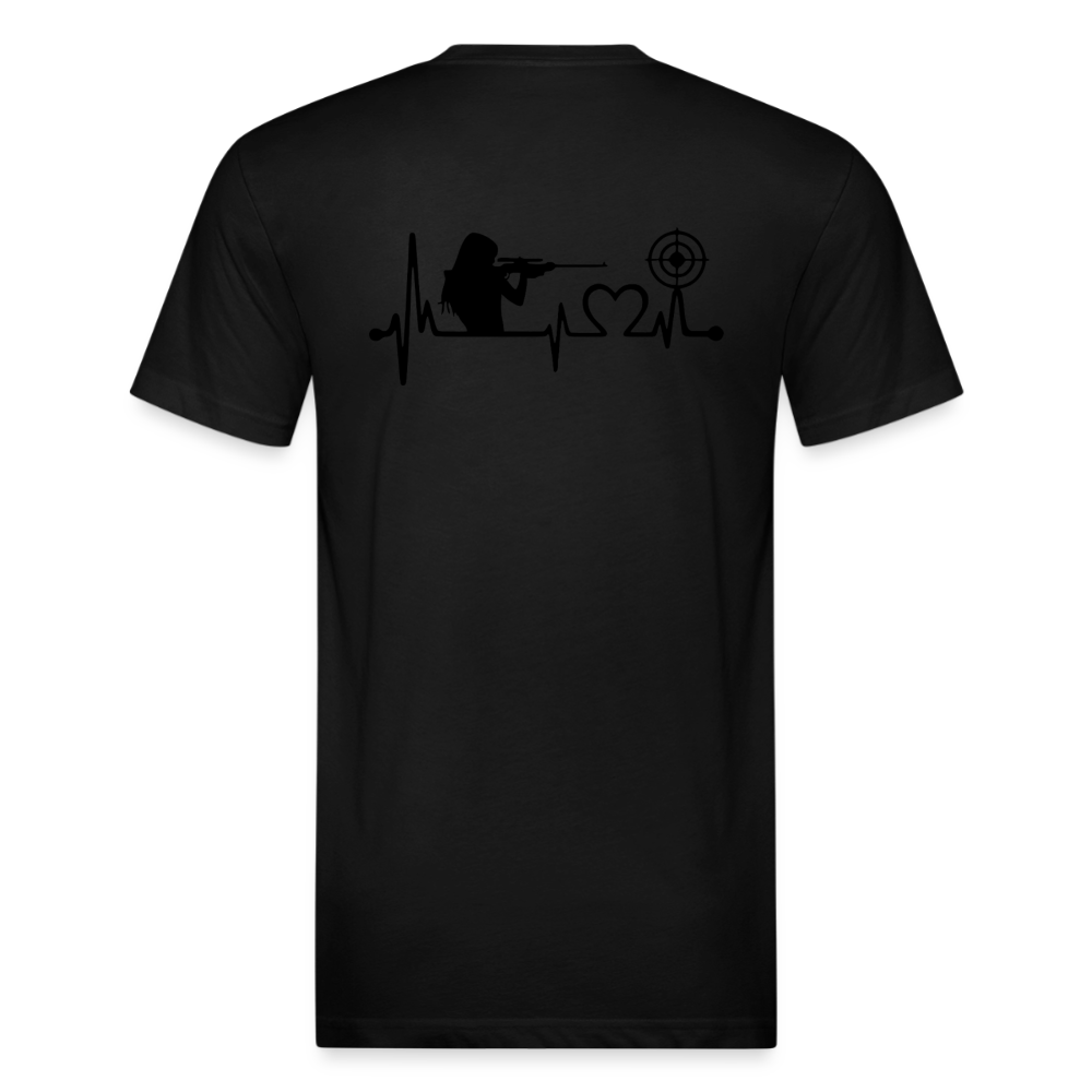 girl heart Fitted Cotton/Poly T-Shirt by Next Level - black