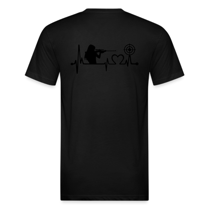 girl heart Fitted Cotton/Poly T-Shirt by Next Level - black