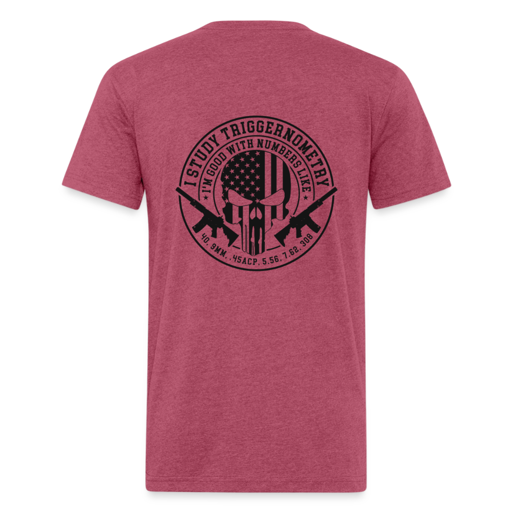 I Study Trigonometry Fitted Cotton/Poly T-Shirt by Next Level - heather burgundy