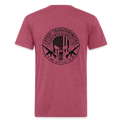 I Study Trigonometry Fitted Cotton/Poly T-Shirt by Next Level - heather burgundy