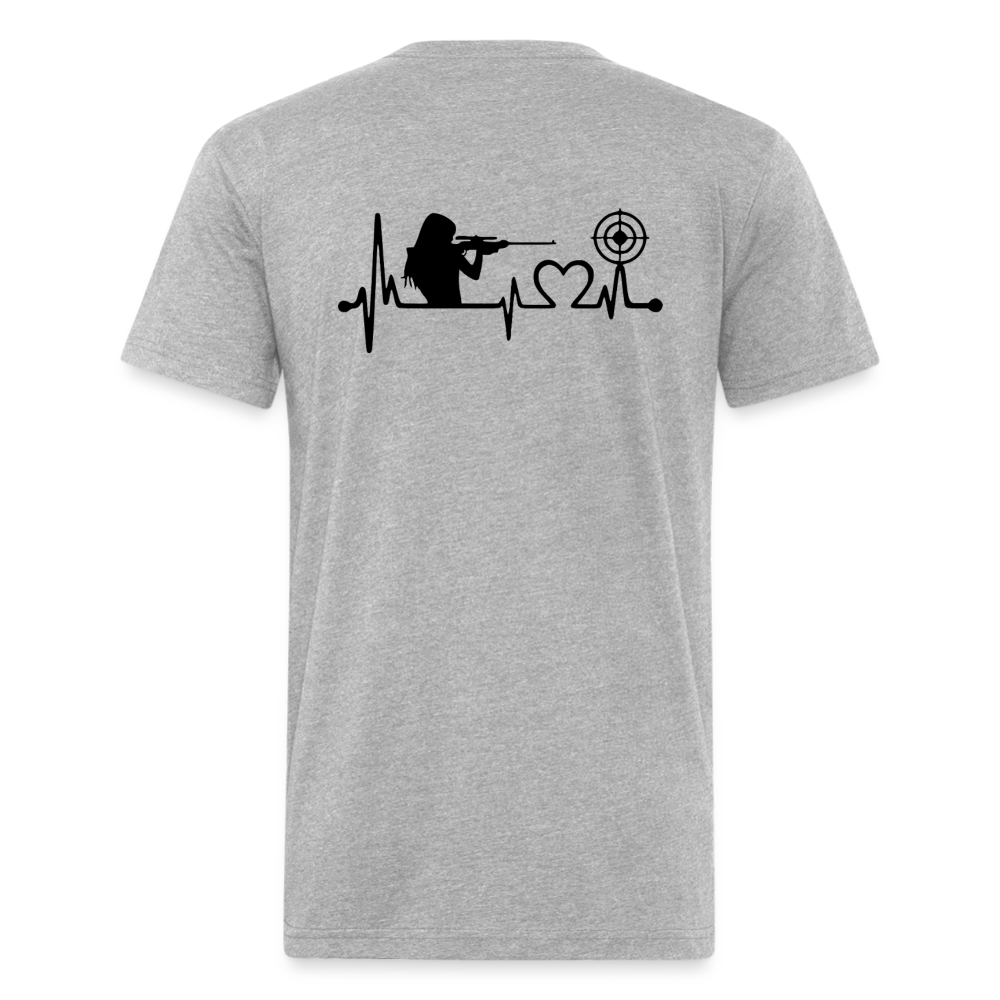 girl heart Fitted Cotton/Poly T-Shirt by Next Level - heather gray