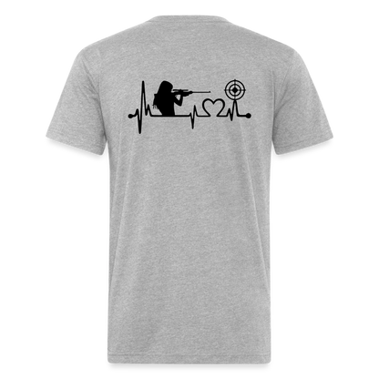 girl heart Fitted Cotton/Poly T-Shirt by Next Level - heather gray