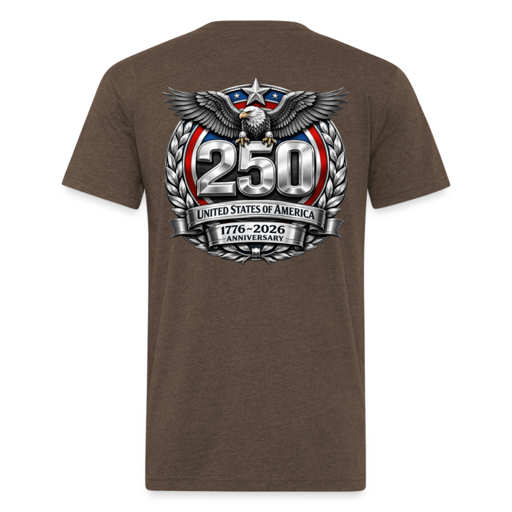 250 Year America Metalic Fitted Cotton/Poly T-Shirt by Next Level - heather espresso