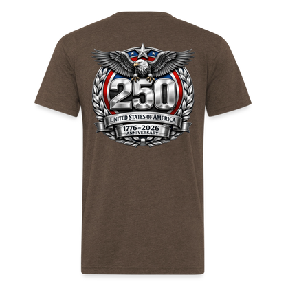 250 Year America Metalic Fitted Cotton/Poly T-Shirt by Next Level - heather espresso