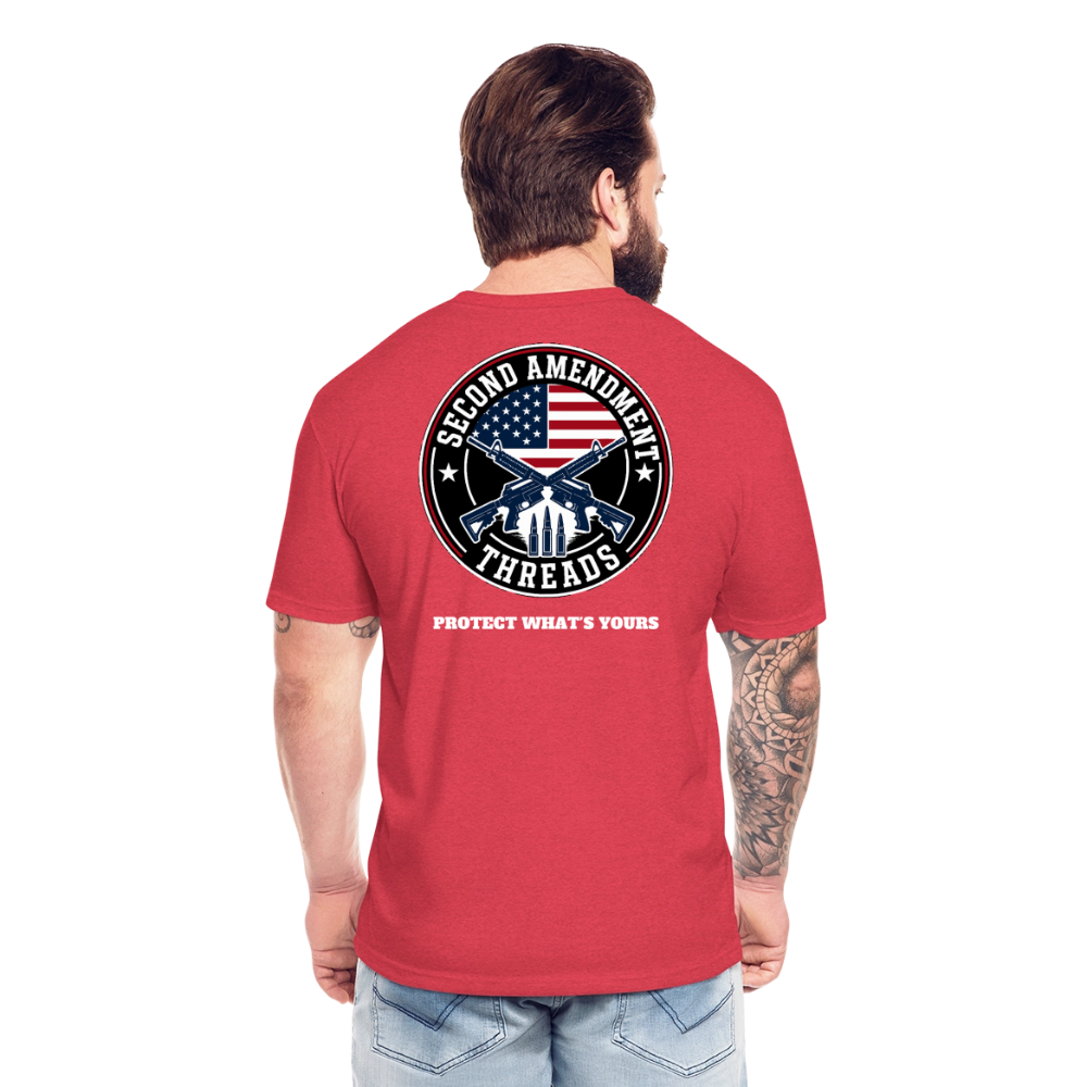 2A THREADS Fitted Cotton/Poly T-Shirt by Next Level - heather red