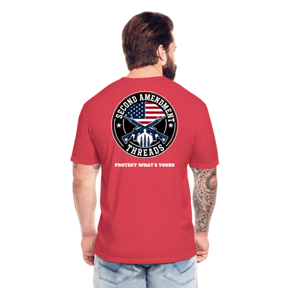 2A THREADS Fitted Cotton/Poly T-Shirt by Next Level - heather red