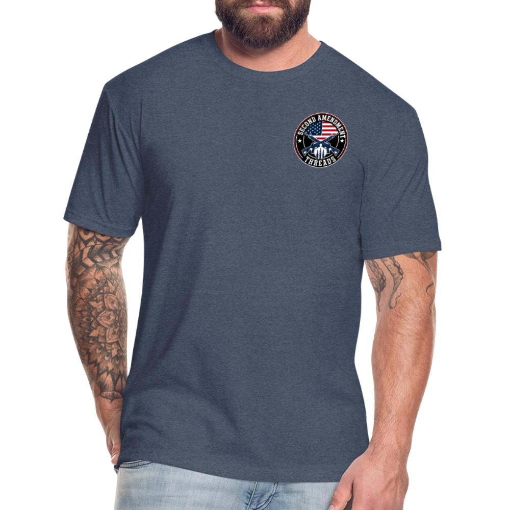 2A THREADS Fitted Cotton/Poly T-Shirt by Next Level - heather navy