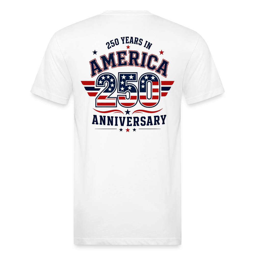 250 Yr America Fitted Cotton/Poly T-Shirt by Next Level - white