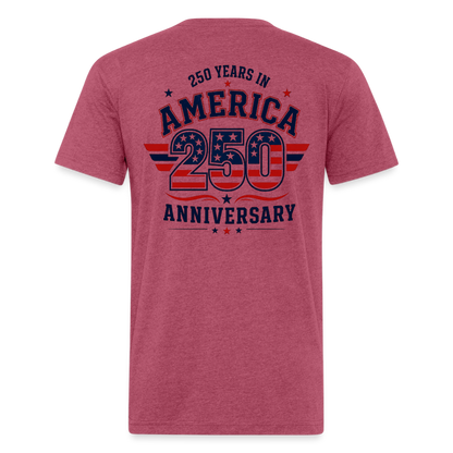 250 Yr America Fitted Cotton/Poly T-Shirt by Next Level - heather burgundy