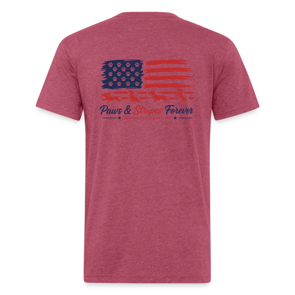 wiener Fitted Cotton/Poly T-Shirt by Next Level - heather burgundy