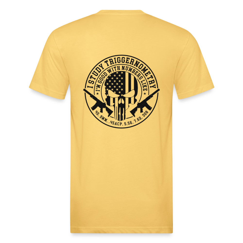 I Study Trigonometry Fitted Cotton/Poly T-Shirt by Next Level - pastel yellow