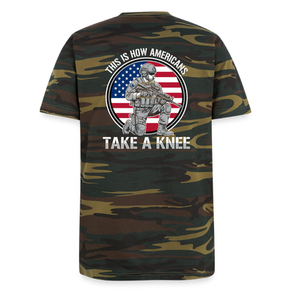 Take A Knee Unisex Camo Tee - green camo
