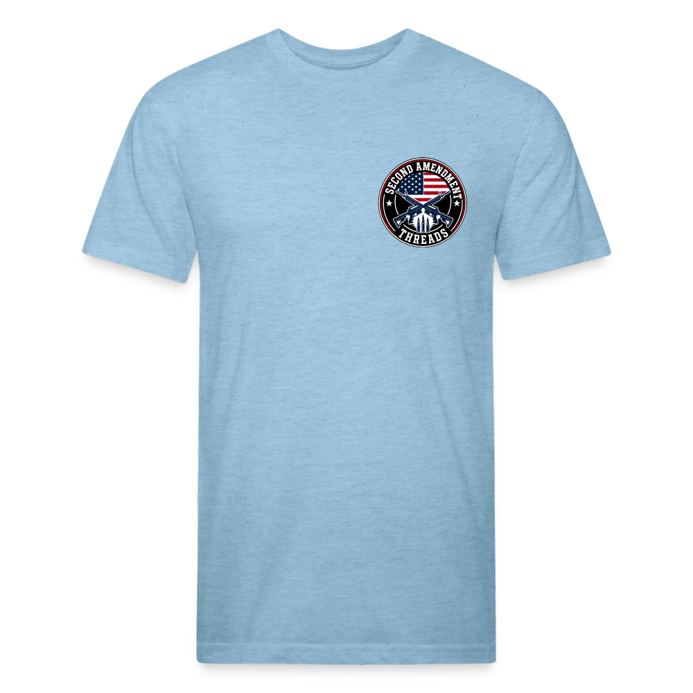 250 Year America Metalic Fitted Cotton/Poly T-Shirt by Next Level - heather blue