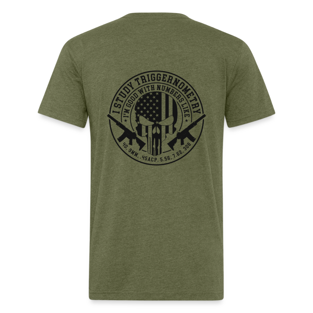 I Study Trigonometry Fitted Cotton/Poly T-Shirt by Next Level - heather military green