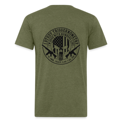 I Study Trigonometry Fitted Cotton/Poly T-Shirt by Next Level - heather military green