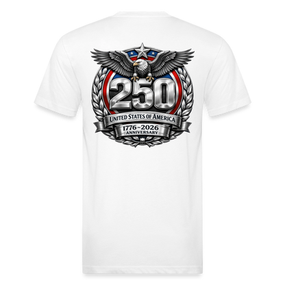 250 Year America Metalic Fitted Cotton/Poly T-Shirt by Next Level - white